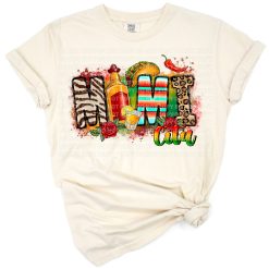 A cheerful illustration of Mimi in festive colors with Mexican decor for Cinco de Mayo.