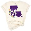 Colorful Mardi Gras design with Louisiana state and fleur de lis elements.