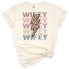 Stacked wifey text with distressed cheetah and leopard print bolt.