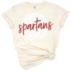 Grunge Spartans volleyball graphic with bold typography and a distressed effect.