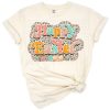 Retro style leopard print bunny with colorful Easter eggs and cheerful accents.
