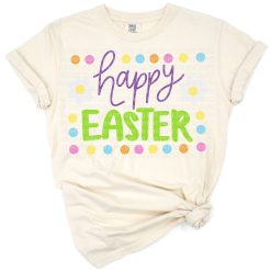 Cute bunny ears with happy Easter theme and pastel spring accents