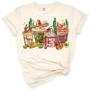 A cheerful mamacita design with Mexican fiesta elements and colorful flowers.