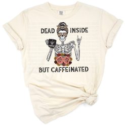 A cartoon iced coffee with leopard print accents and a humorous phrase.
