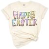 Playful Easter design with leopard print and fun kid-inspired art.