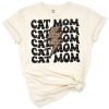 Retro style leopard print cat and dog mom artwork with funny fur mama theme.