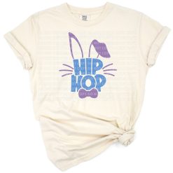 A cartoon bunny with hip hop style and bunny ears, perfect for a humorous Easter or spring design.