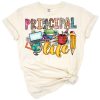 A grunge style graphic featuring school leadership elements and back to school motifs.