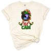 A cheerful Christmas elf with glitter accents and festive holiday decorations.