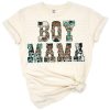 Cowhide and leopard print with western style text reading 'Boy Mama'.