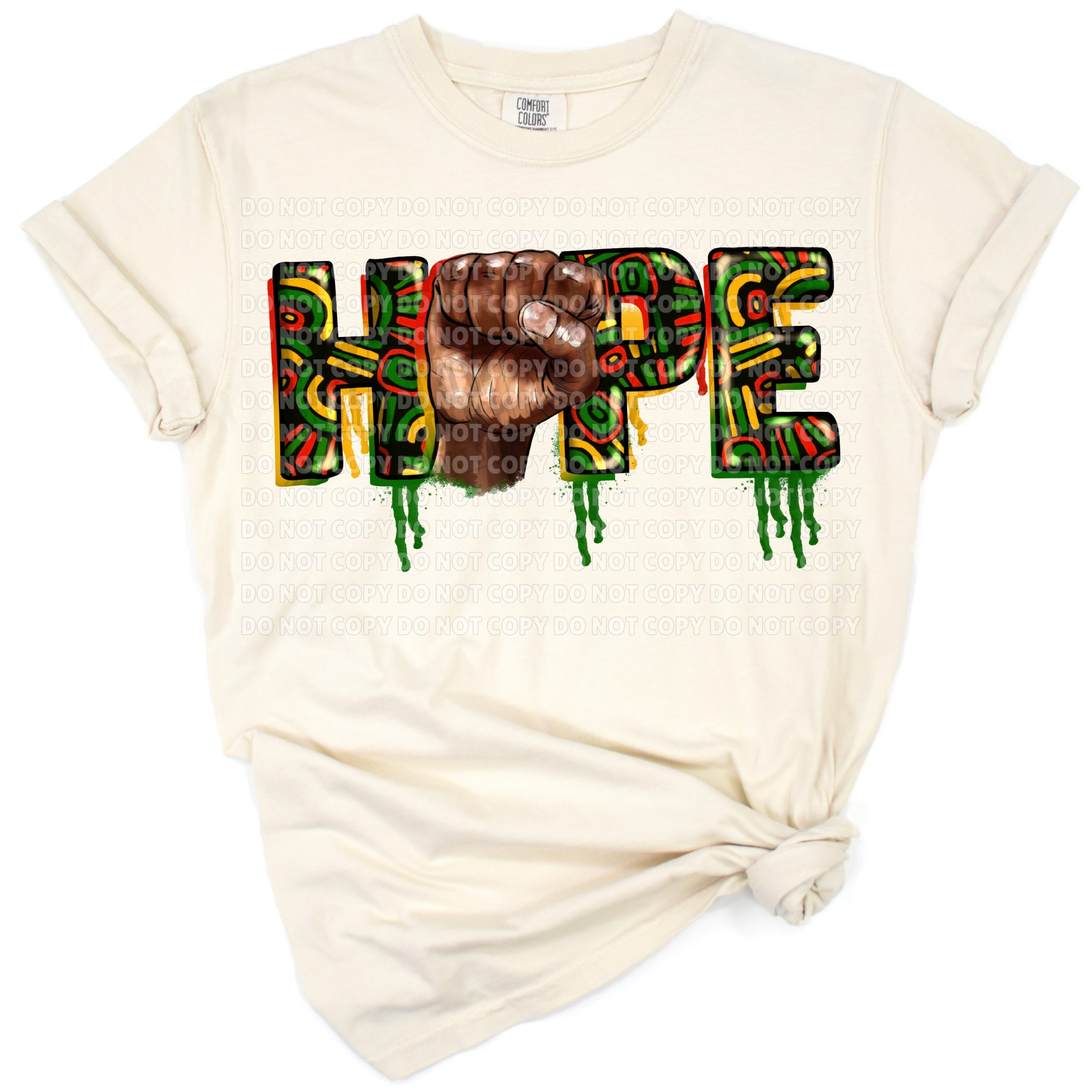 A grunge-style Juneteenth design featuring Black power and Black history themes with bold colors.