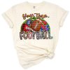 A personalized football design with a place for a name or mascot and sporty team elements.