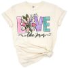 Distressed typography art reading Love Like Jesus with a simple Christian faith theme.