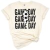 Distressed stacked soccer text with a bold lightning bolt graphic