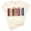 A handdrawn stack of books with the words I read banned books in retro style.