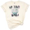 Distressed leopard patch with bold tired mama text in a grunge style.