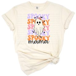 Stacked retro ghosts with a fun Halloween Spooky Mama theme.