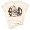 A cheerful western-style daisy artwork with a Christian scripture and rustic accents.
