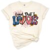A vibrant American flag heart with sunflower and Western accents.