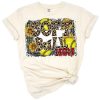 A western-themed softball mom design with a sunflower and leopard print accents.