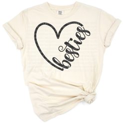 A cute heart design with best friends theme, featuring playful and cheerful elements.
