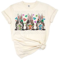 A cute bunny wearing a western bandana and hat in a playful, boho Easter style.