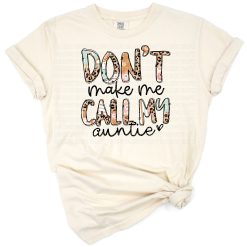 Cartoon baby girl with playful text about calling her auntie.
