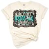 Design featuring a bold western sassy quote with distressed retro style elements.