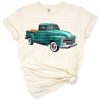 Hand drawn illustration of a vintage western truck from the front view with rustic farm details.