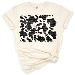 Black glitter cowhide with a distressed background in a western style
