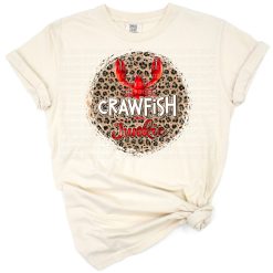 Retro style leopard crawfish with bold colors in a boho grunge look.