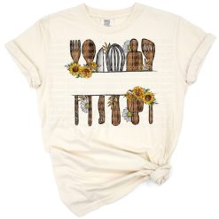 A cluster of western-style kitchen tools and utensils with a chef and baking theme.