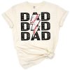 Distressed lightning bolt and stacked text with a sporty baseball dad theme.