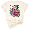 Hand drawn tie dye pom poms with a playful cheerleading theme.