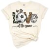 A retro leopard print soccer ball with bold vintage accents.