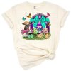 Cheerful Easter farm animals with a barn and spring accents in a festive scene.