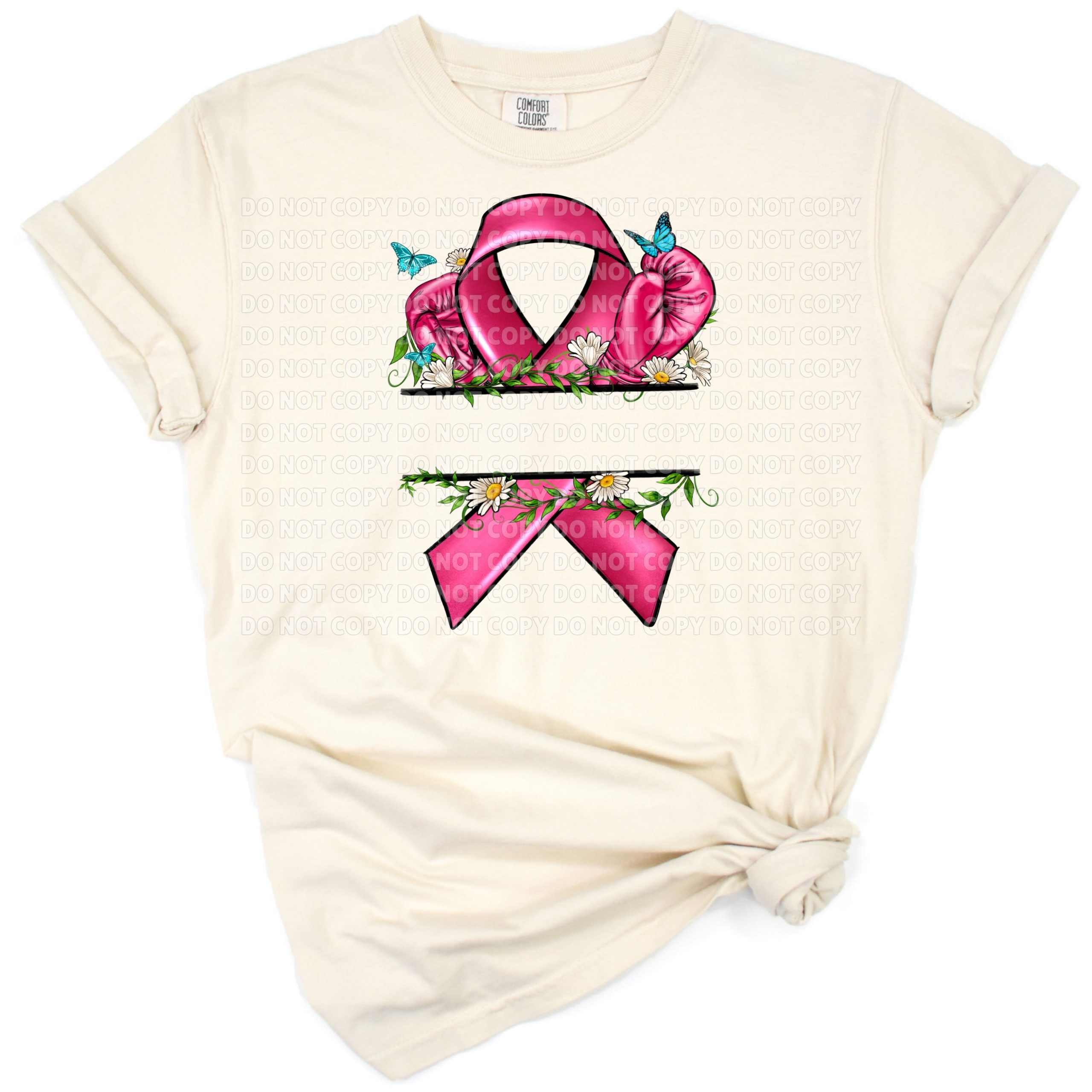 A pink ribbon with a custom name frame in a distressed style for breast cancer awareness.