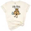 A cute retro Little Miss New Year design with pink and gold accents for kids.