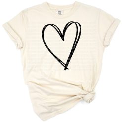 A cute hand drawn and hand lettered heart design with a charming, loving style.