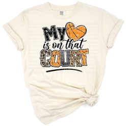 Retro basketball mom design with leopard print accents and playful text.