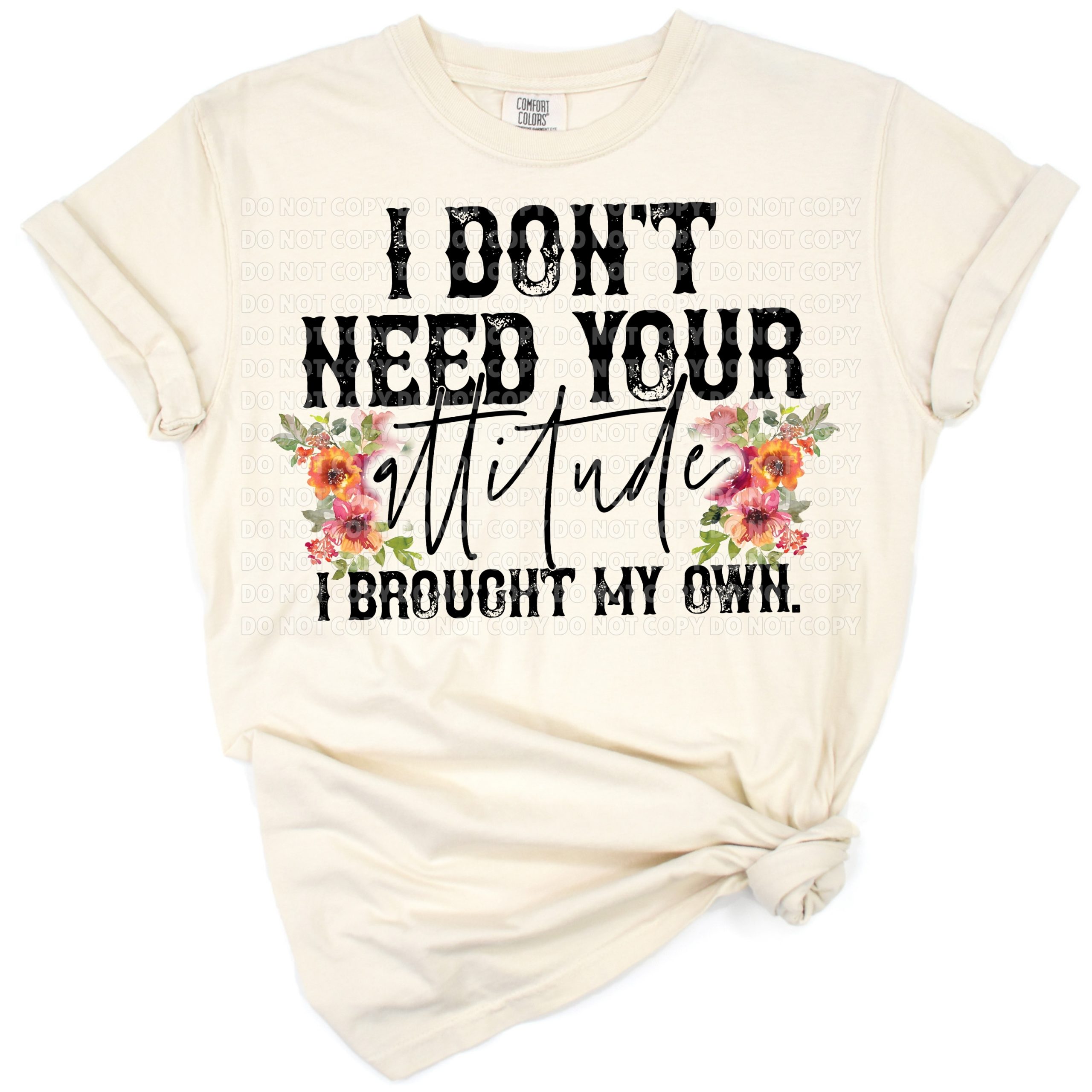 A retro vintage floral design with a funny attitude message styled for moms.