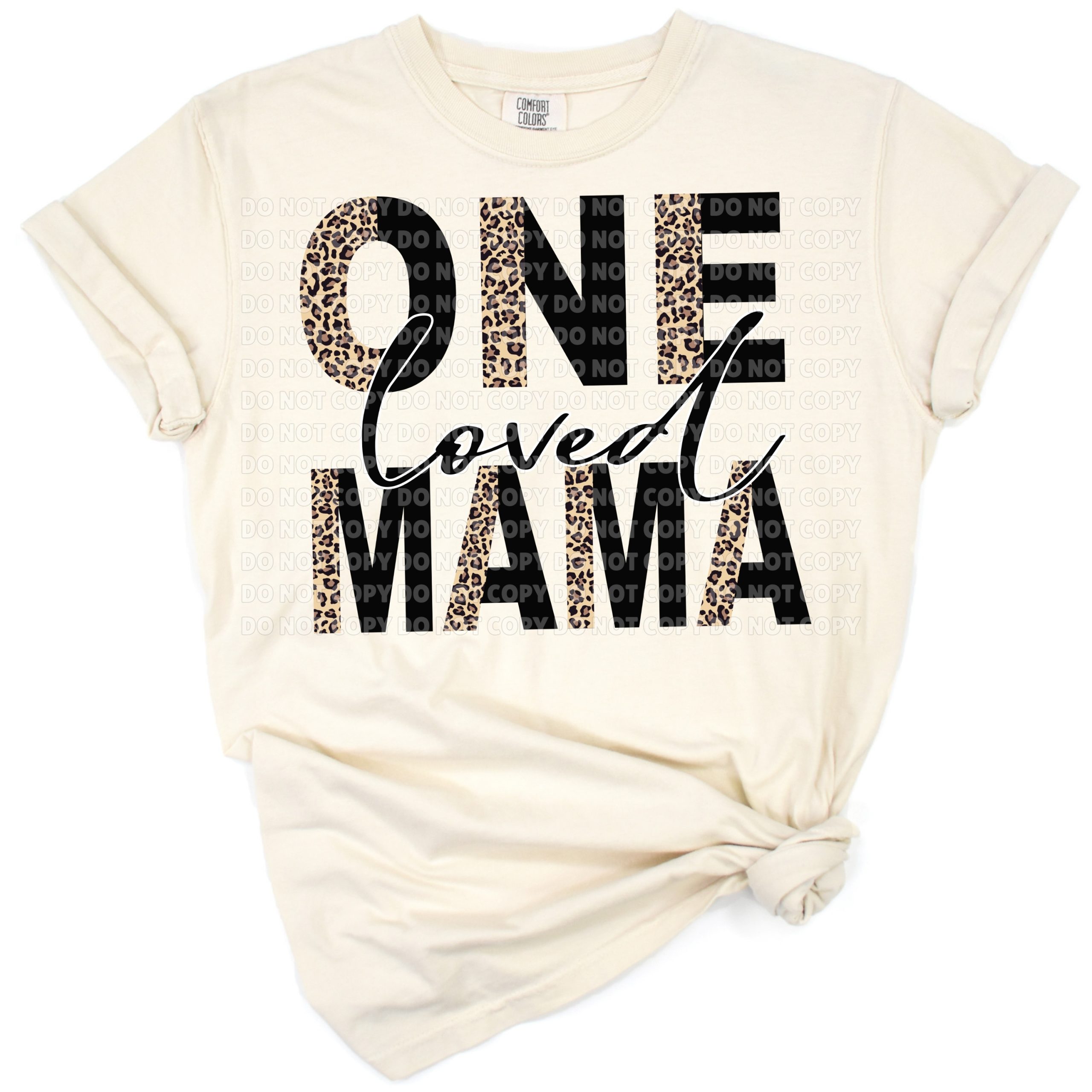 A sweet hand lettered phrase that reads One Loved Mama with decorative modern accents.