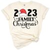 A cheerful family Christmas scene with festive decorations and winter holiday accents.