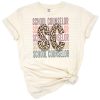 Stacked school counselor text with cheetah and leopard animal print pattern.