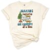 Cute retro camping caravan and campsite illustration with trees and campfire.