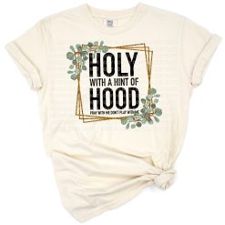 A bold grunge-style graphic with faith-inspired sayings and streetwise attitude.