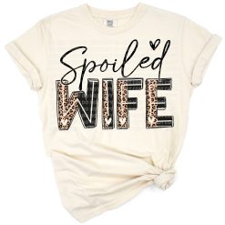 Cute leopard print spoiled wife artwork with playful accents.