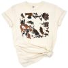 Watercolor cowhide pattern in brown western style with artistic background.