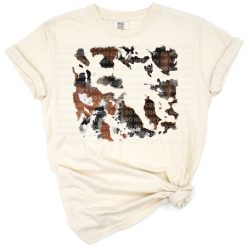 Watercolor cowhide pattern in brown western style with artistic background.