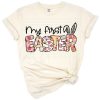 A pastel bunny with Easter decorations and cute accents for a baby girl's first Easter.